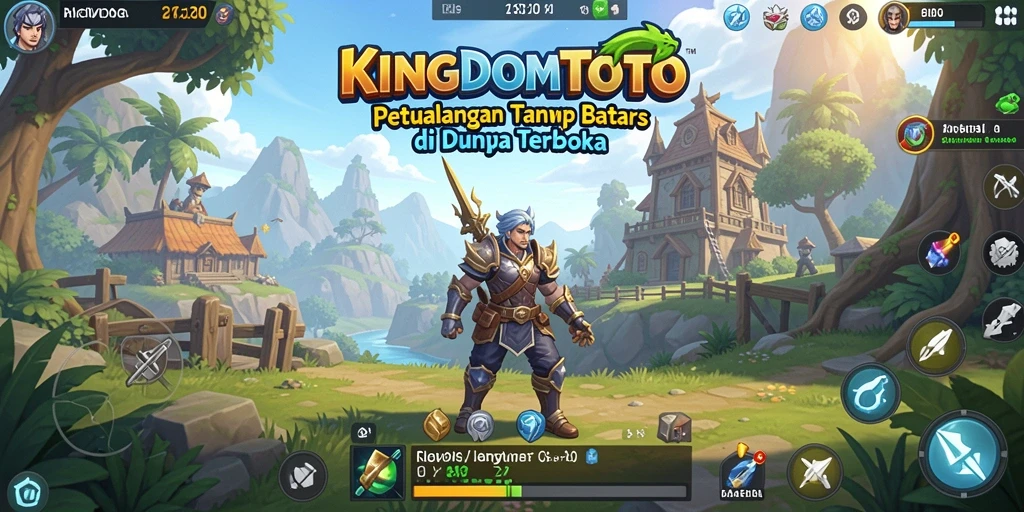 Tangkapan layar KINGDOMTOTO menampilkan gameplay yang mendebarkan dalam dunia terbuka yang besar.