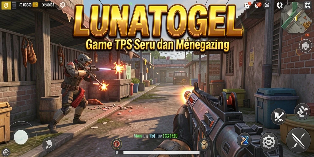 Screenshot gameplay LUNATOGEL dengan aksi tembak-menembak yang intens.