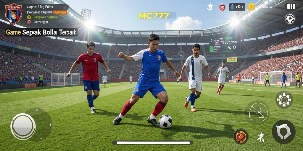 Tampilan gameplay mendebarkan di MC777 yang menghadirkan sepak bola nyata.