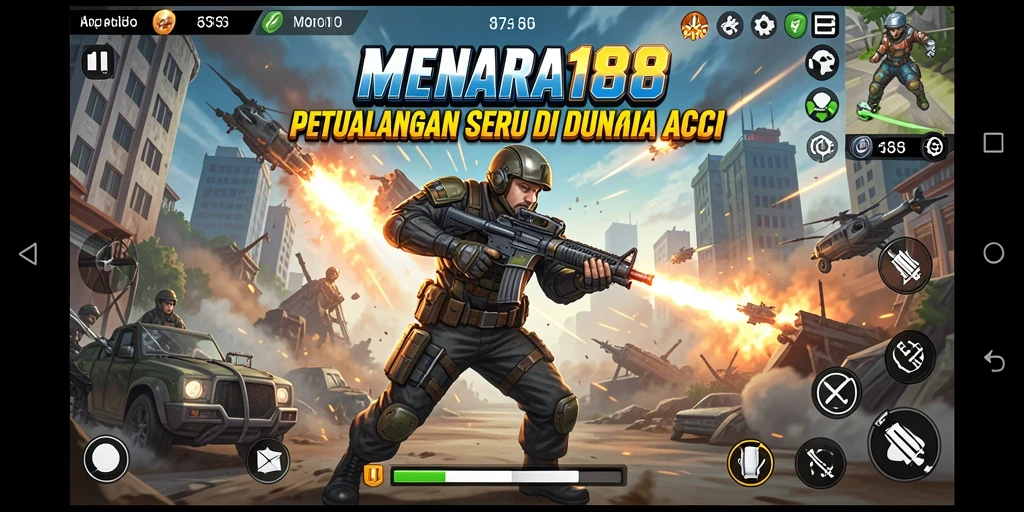 Tampilan aksi mendebarkan dalam permainan MENARA188.