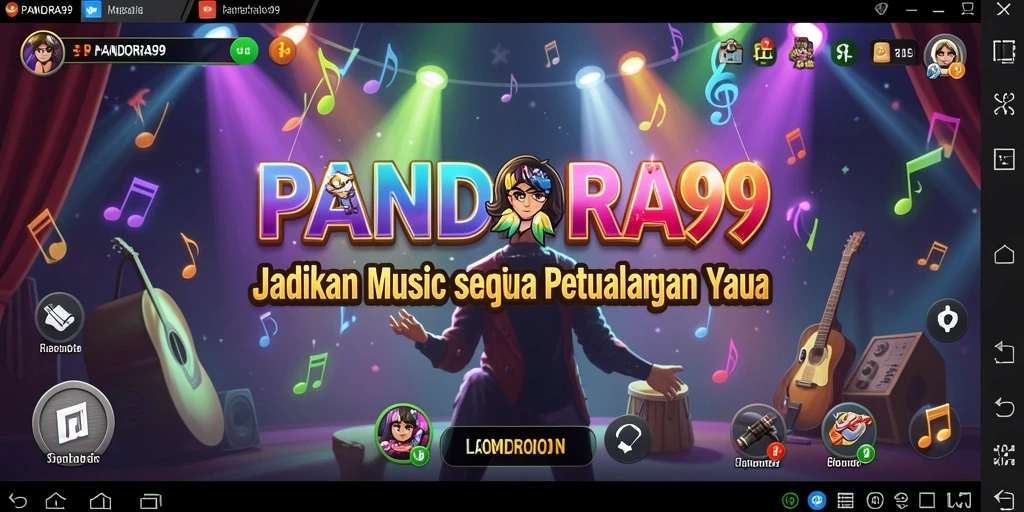 Screenshot PANDORA99 menampilkan pengalaman interaktif dengan musik yang menyenangkan.