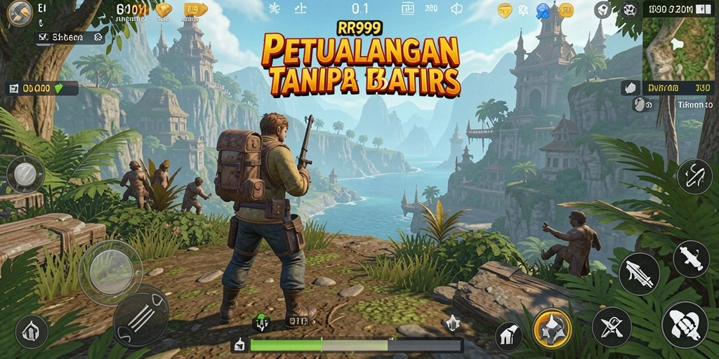 Tangkapan layar menunjukkan pemain menjelajahi dunia terbuka RR999.