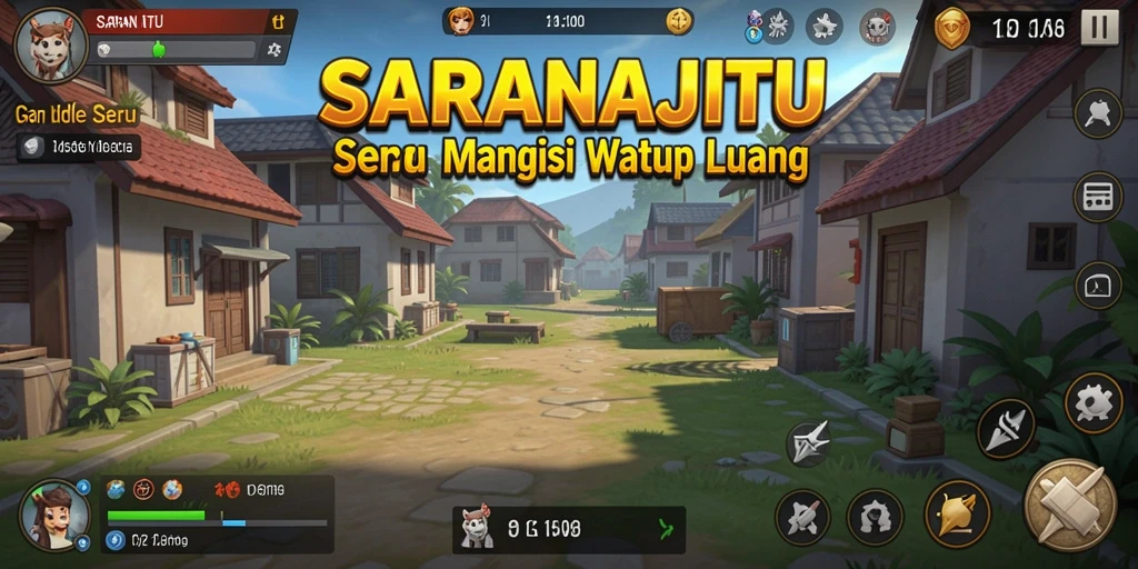 Screenshot utama menampilkan gameplay santai dan seru dari SARANAJITU.